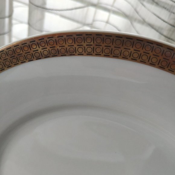 VTG Favolina 6 Gold Gilded Pattern Dinner Plates - Picture 7 of 8